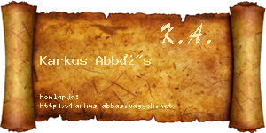 Karkus Abbás névjegykártya